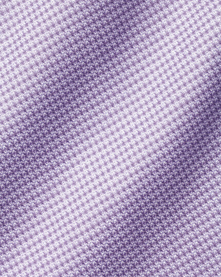 Semi-Cutaway Collar Non-Iron Stretch Texture Shirt - Lilac Purple
