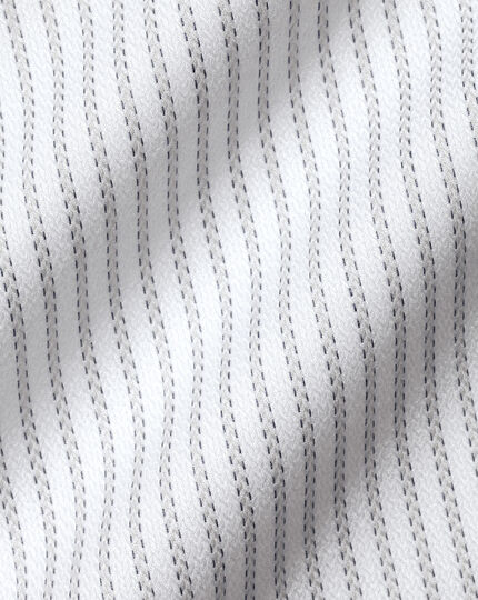 Spread collar Non-Iron Richmond Weave Stripe Shirt - Light Grey