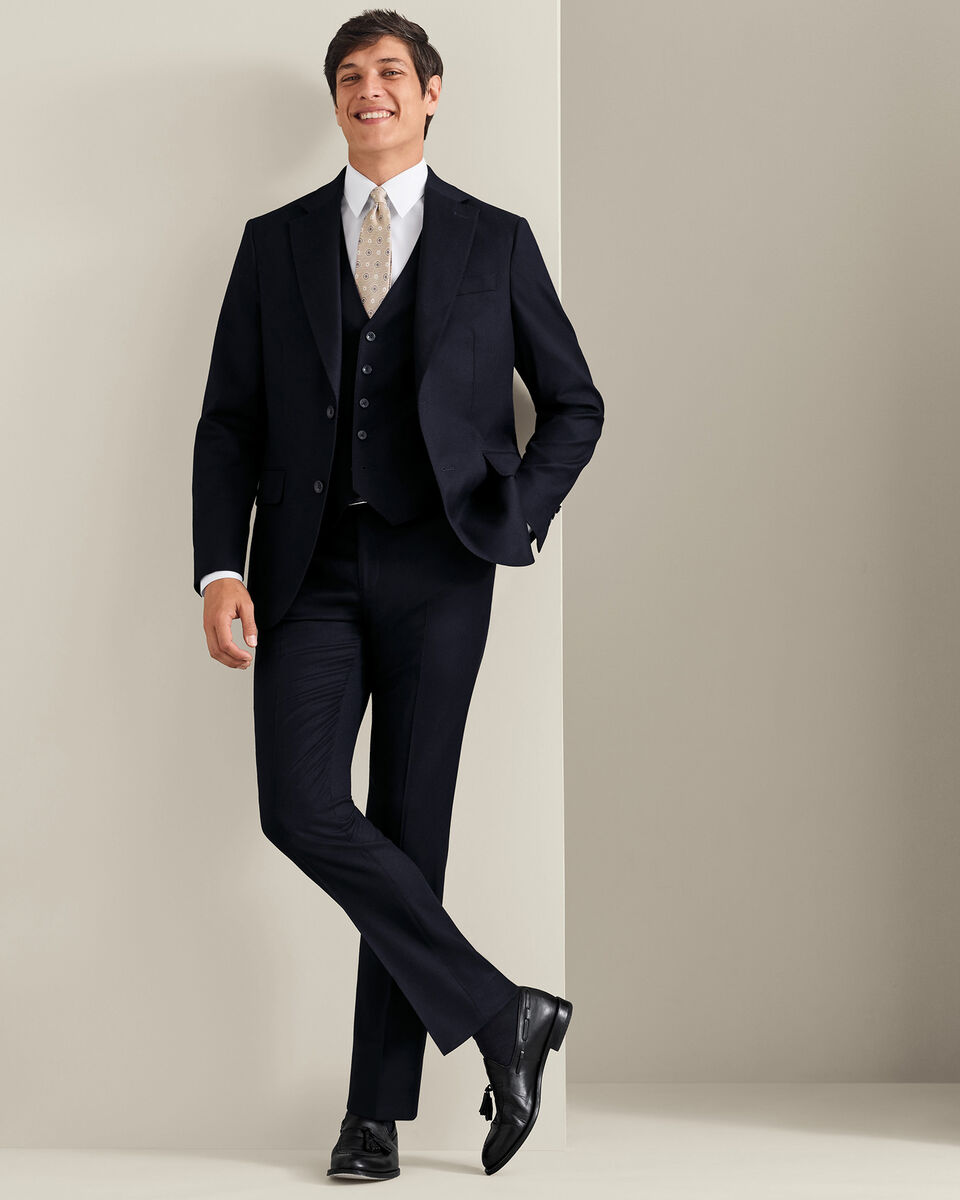 Italian Luxury Flannel Suit - Navy