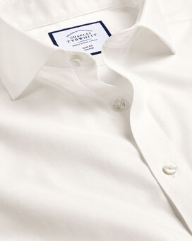 Cutaway Collar Non-Iron Twill Shirt - Ivory