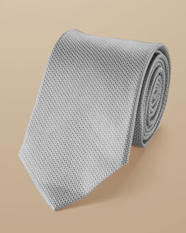 Stain Resistant Silk Tie - Light Grey