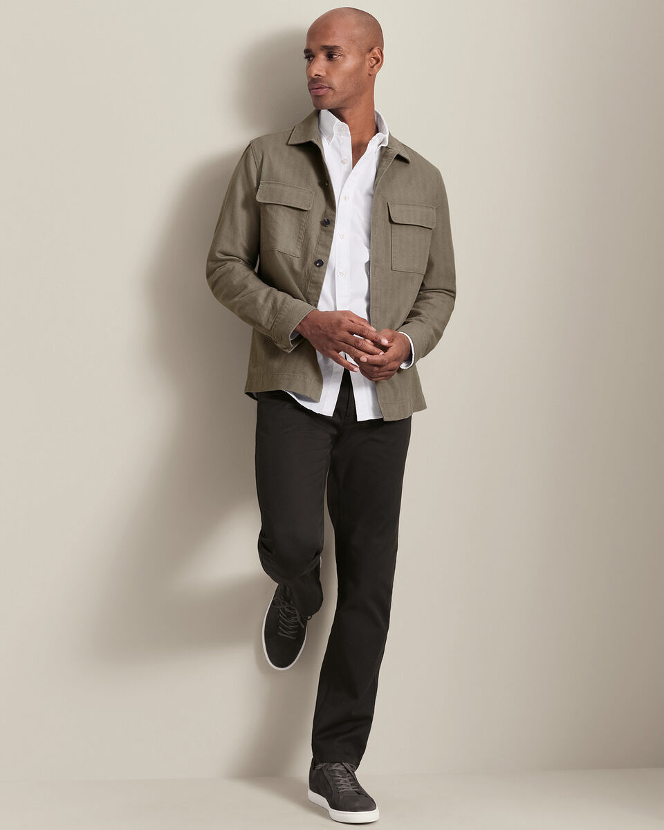 Herringbone Overshirt - Taupe