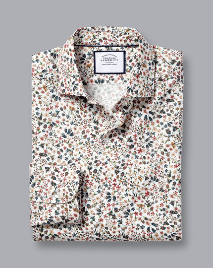 Made with Liberty Fabric Semi-Cutaway Collar Shirt - Multi