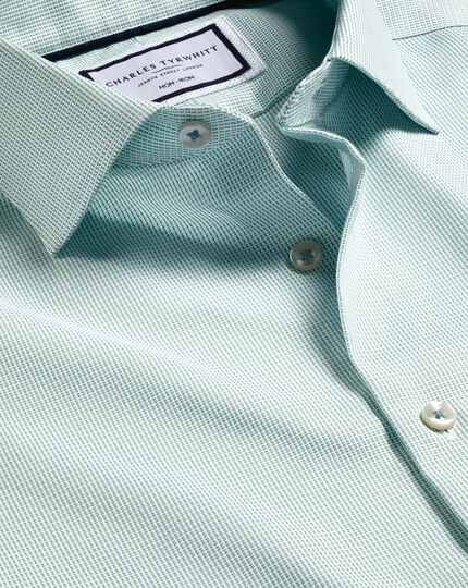 Non-Iron Rectangle Stretch Texture Shirt - Spearmint Green