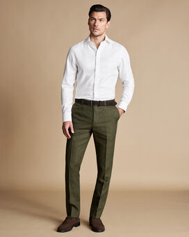 Linen Trousers - Olive Green