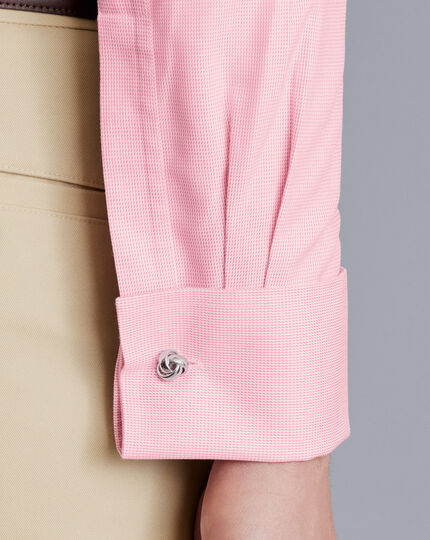 Spread Collar Non-Iron Clifton Weave Shirt - Pink