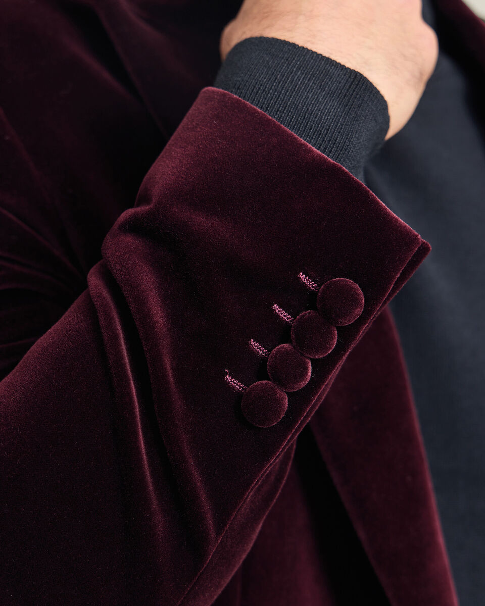 Velvet Italian Jacket - Burgundy