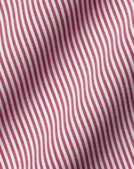 Cutaway Collar Non-Iron Bengal Stripe Shirt - Red