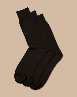 3er-Pack Socken mit hohem Baumwollanteil - Schwarz