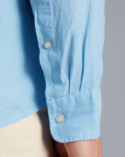 Pure Linen Shirt - Light Blue