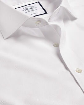 Bügelfreies Royal-Oxfordhemd mit Haifischkragen - Weiß