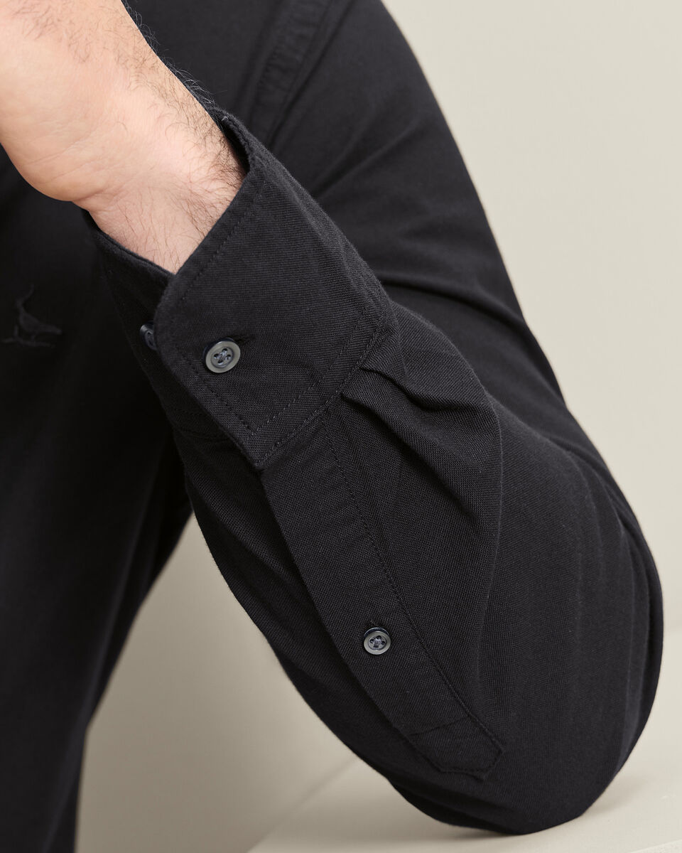 Stretch Washed Oxford Shirt - Black