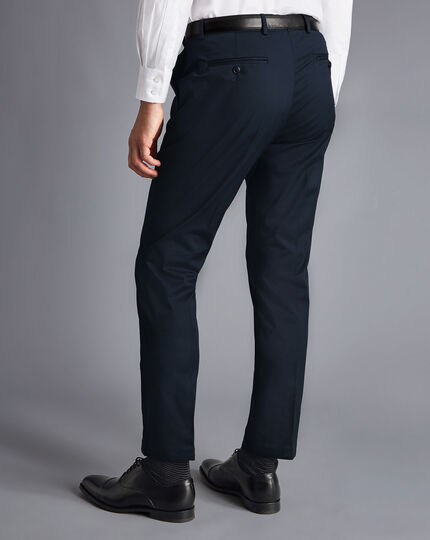 Italian Cotton Suit Pants - Navy