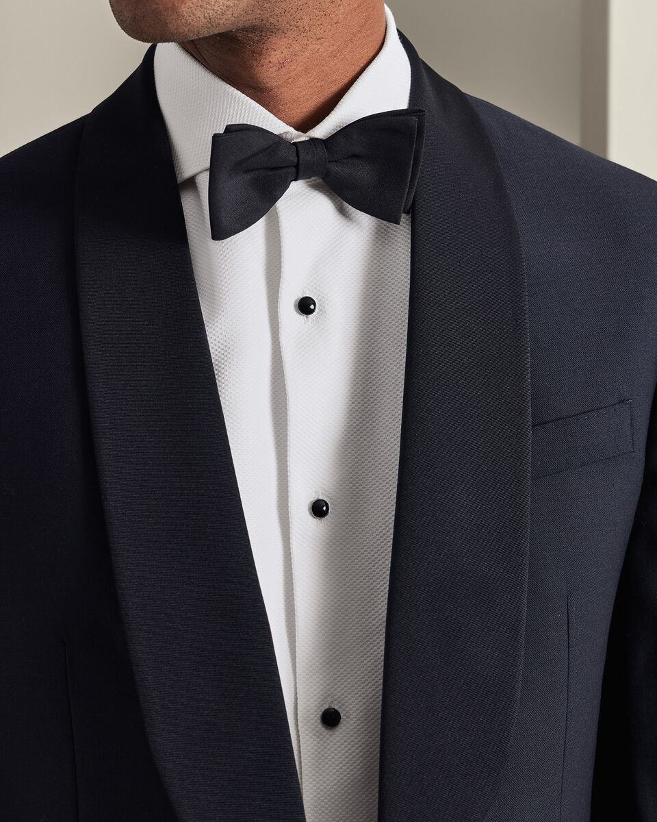 Bib Front Tuxedo Shirt - White