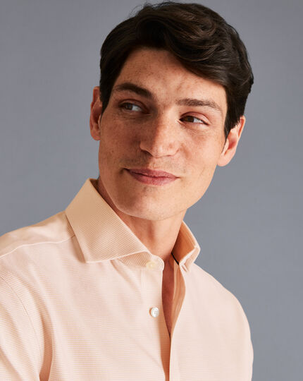 Spread Collar Non-Iron Cambridge Weave Shirt - Peach