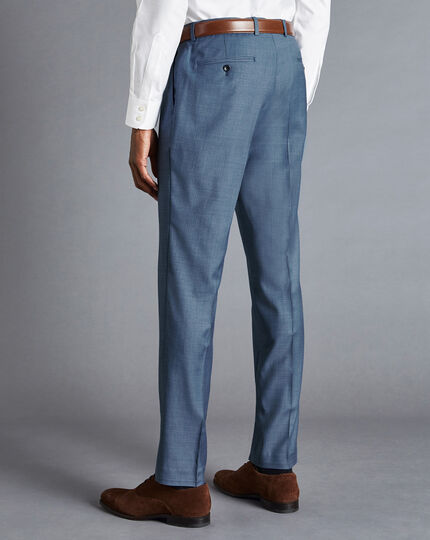 Sharkskin Suit Trousers - Cornflower Blue