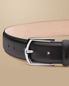 Made in England Leather Formal Belt - Black