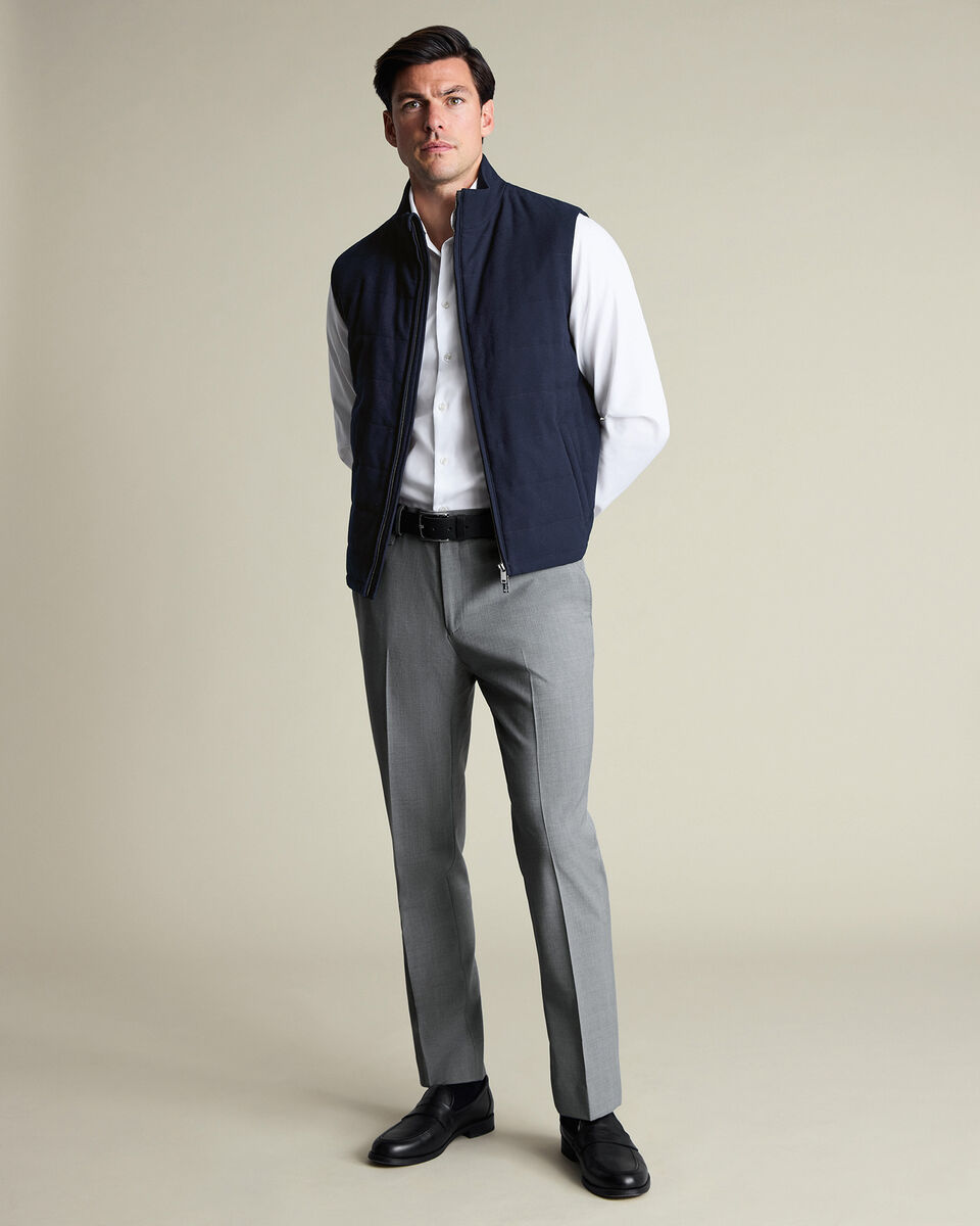 Steppweste aus Flanell - Marineblau