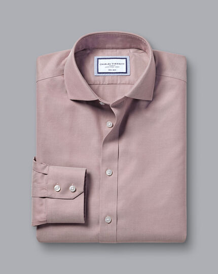 Spread Collar Non-Iron Twill Shirt - Claret Pink