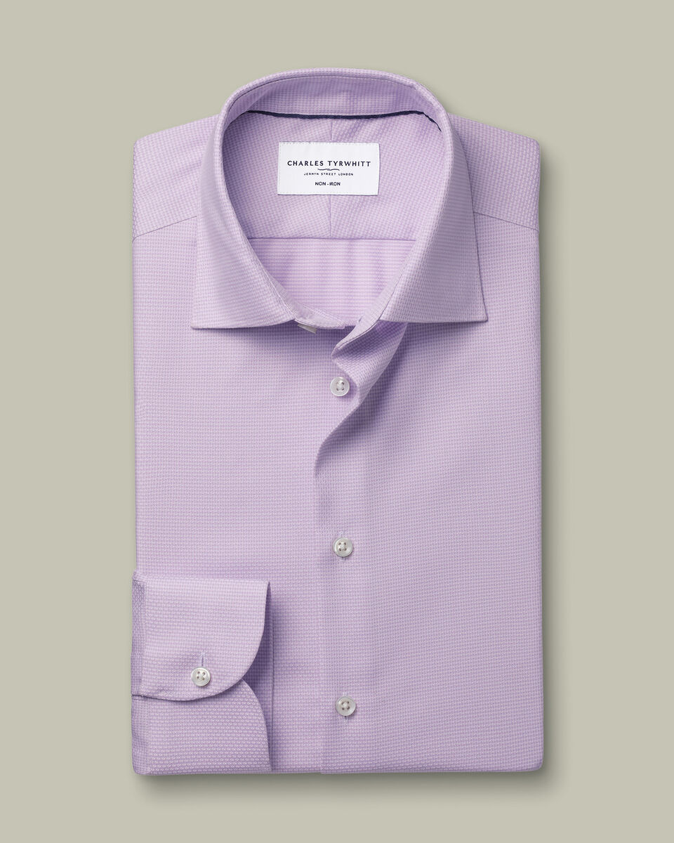 Non-Iron Stretch Texture Shirt - Lilac