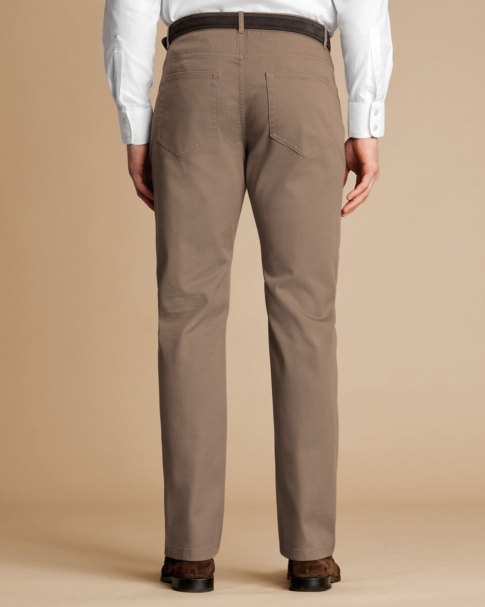 Jean à 5 poches en sergé - Taupe