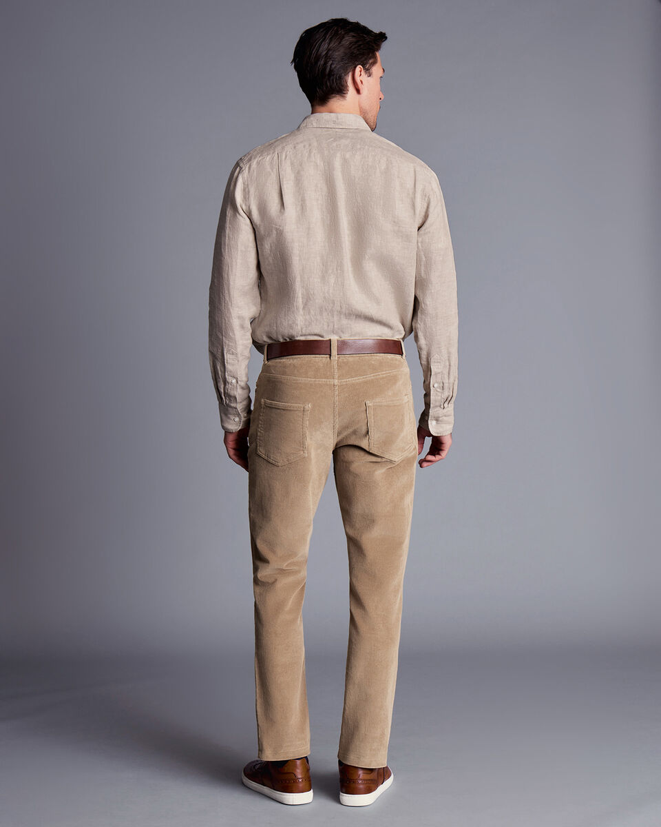 Cord 5 Pocket Jeans Oatmeal Charles Tyrwhitt