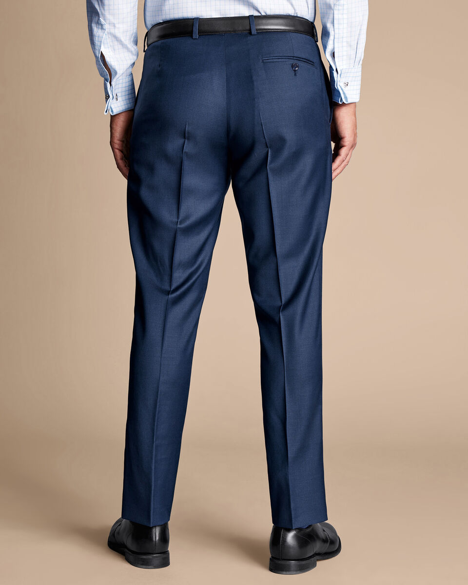 Natural Stretch Twill Suit Pants - Royal Blue