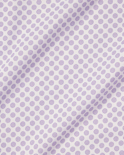 Semi-Cutaway Collar Non-Iron Circle Print Shirt - Mauve Purple