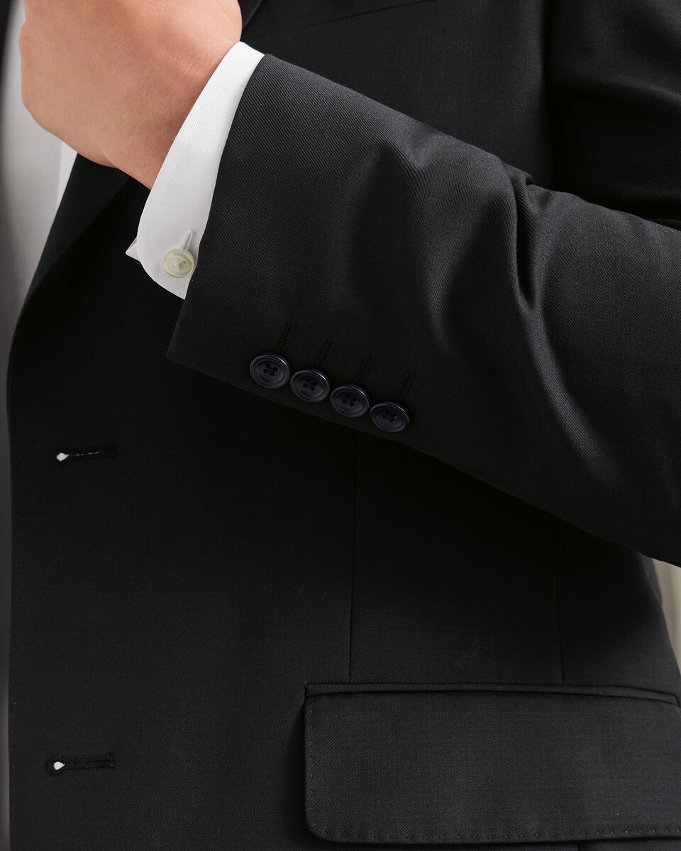 Veste De Costume En Serg&eacute; Naturellement Extensible - Noir