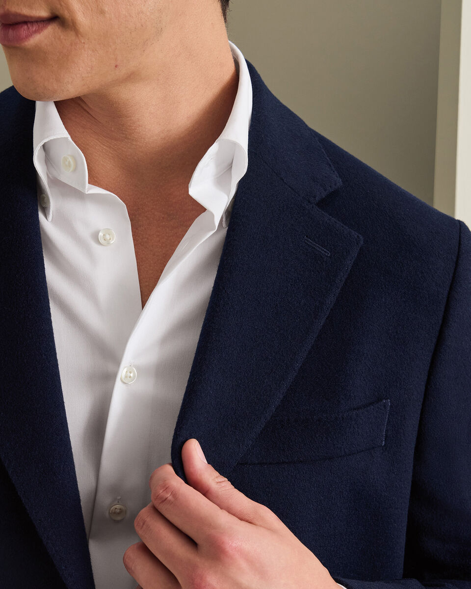 Pure Wool Overcoat - Navy