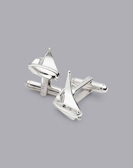 Boat Cufflinks - Silver Grey