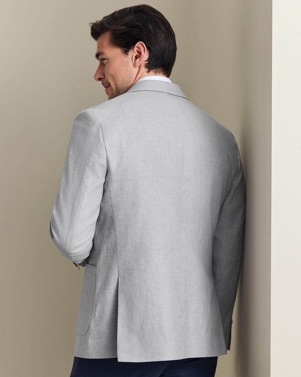 Veste en lin et coton - Gris argent