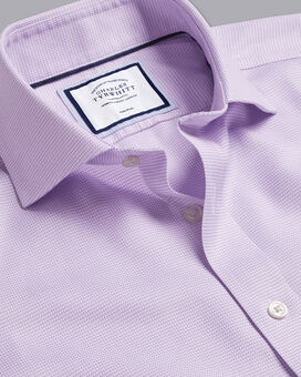 Cutaway Collar Non-Iron Cambridge Weave Shirt - Lavender Purple