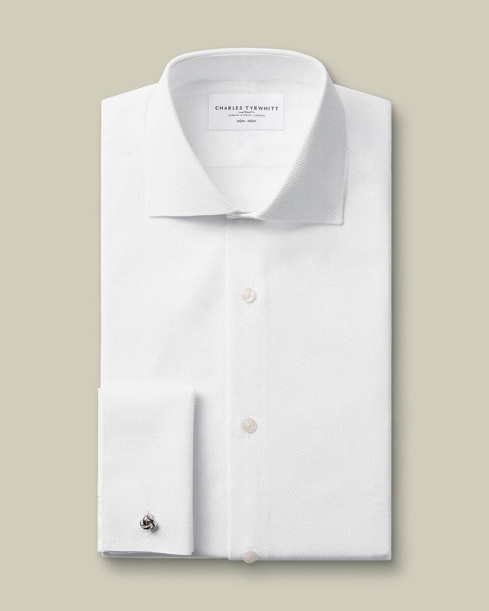 Bib Front Tuxedo Shirt - White