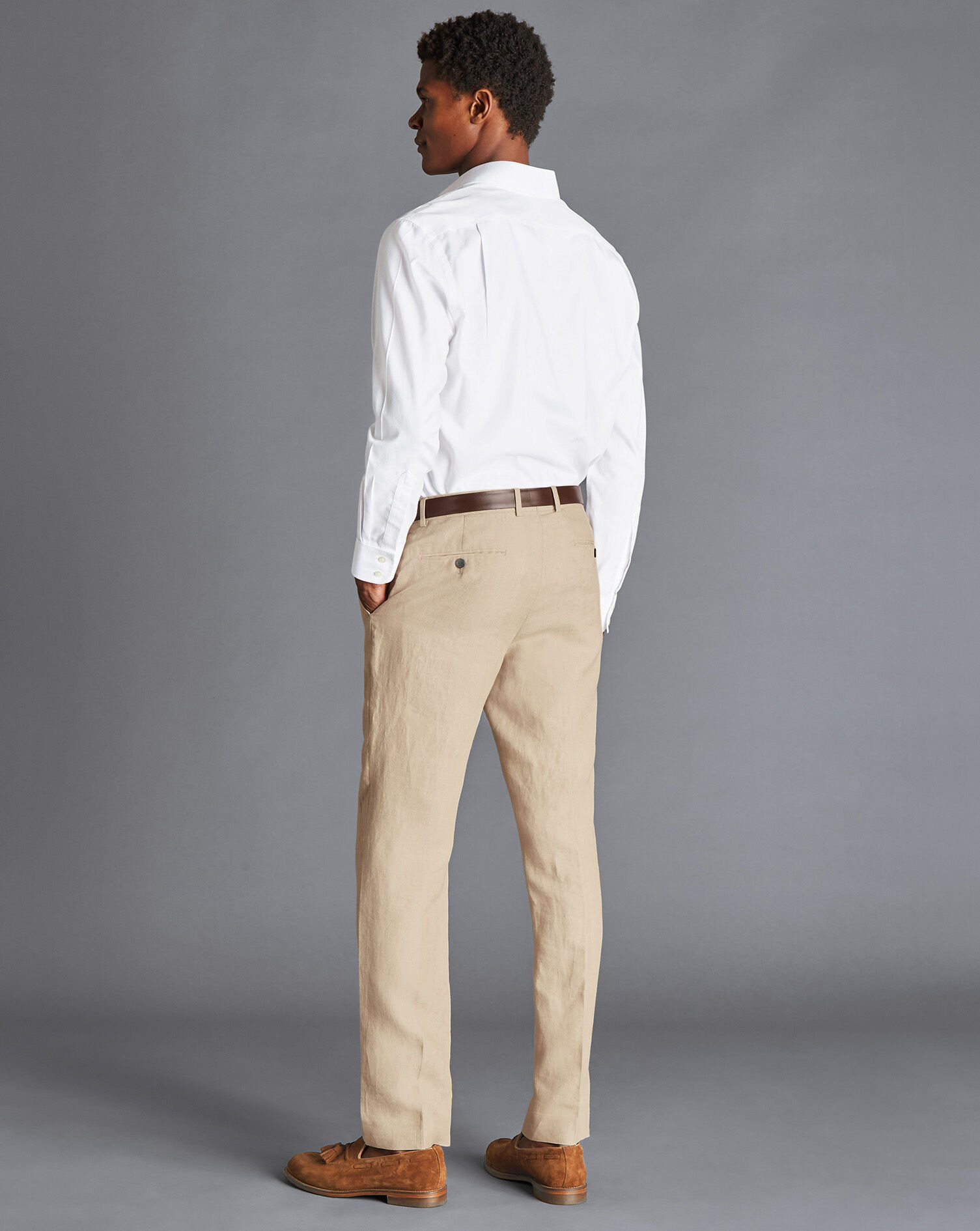 Italian Linen Trousers - Stone 