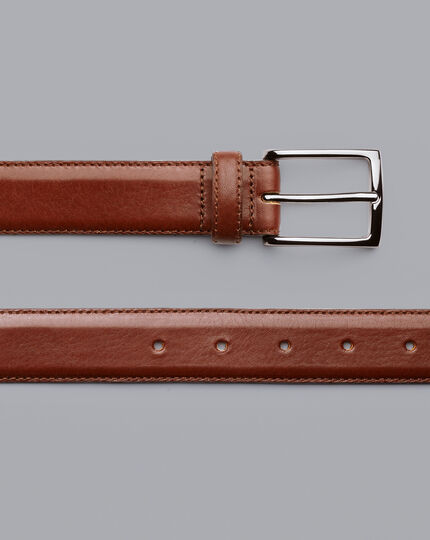 Formal Leather Belt - Dark Tan