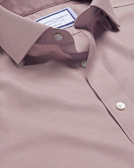 Spread Collar Non-Iron Twill Shirt - Claret Pink