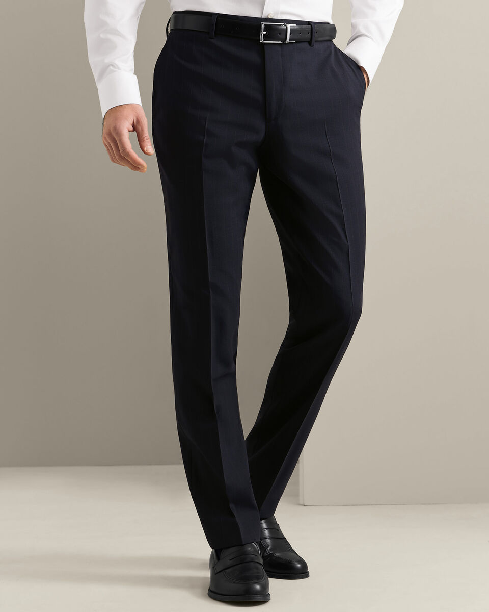 Stripe Suit Trousers - Dark Navy