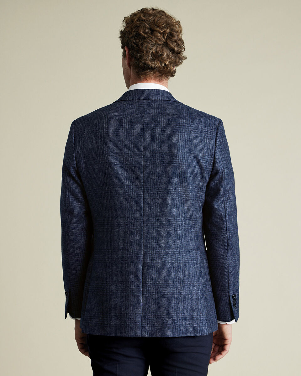 Twill-Sakko aus Wolle-Seide-Mix - Tintenblau