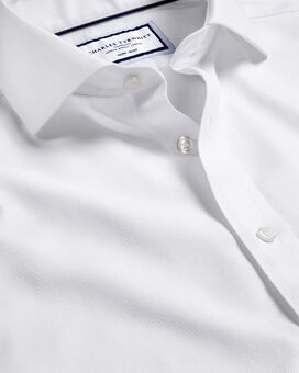 Bügelfreies Clifton Hemd mit Haifischkragen - Weiß