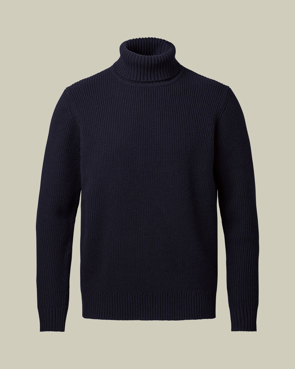 Dikke Jumper Van Pure Merinowol - Marineblauw
