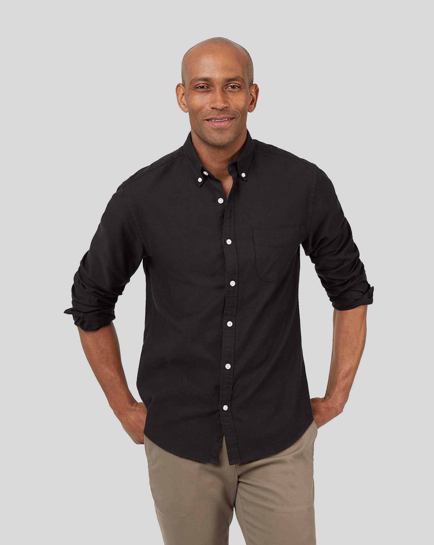 black button down shirt