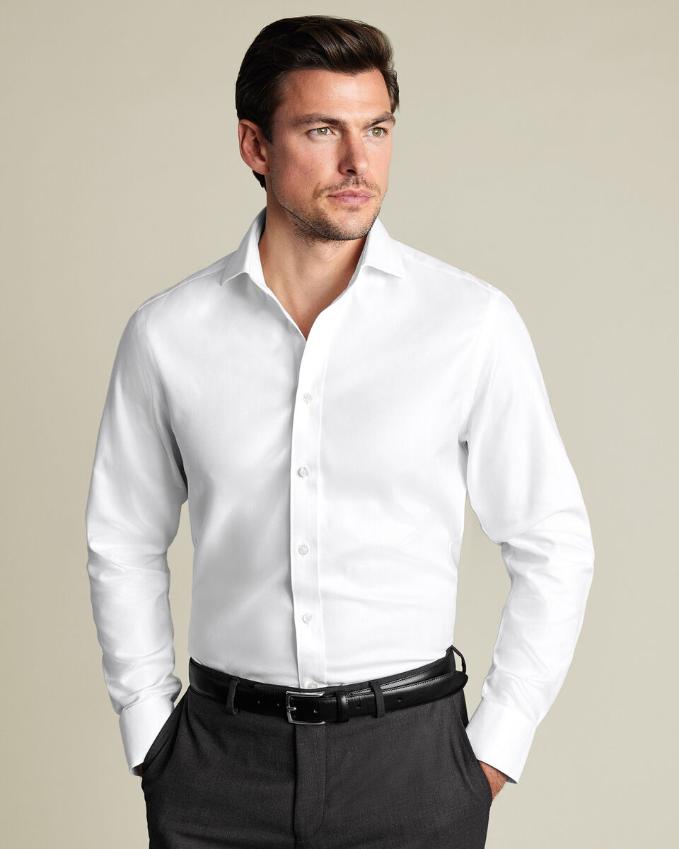 Non-Iron Silky Touch Smart Fit Herringbone Shirt