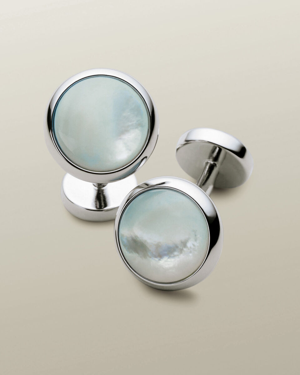 Boutons de manchettes en nacre - Bleu clair