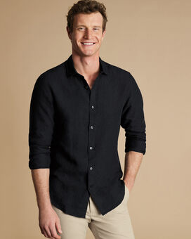 Pure Linen Shirt - Black