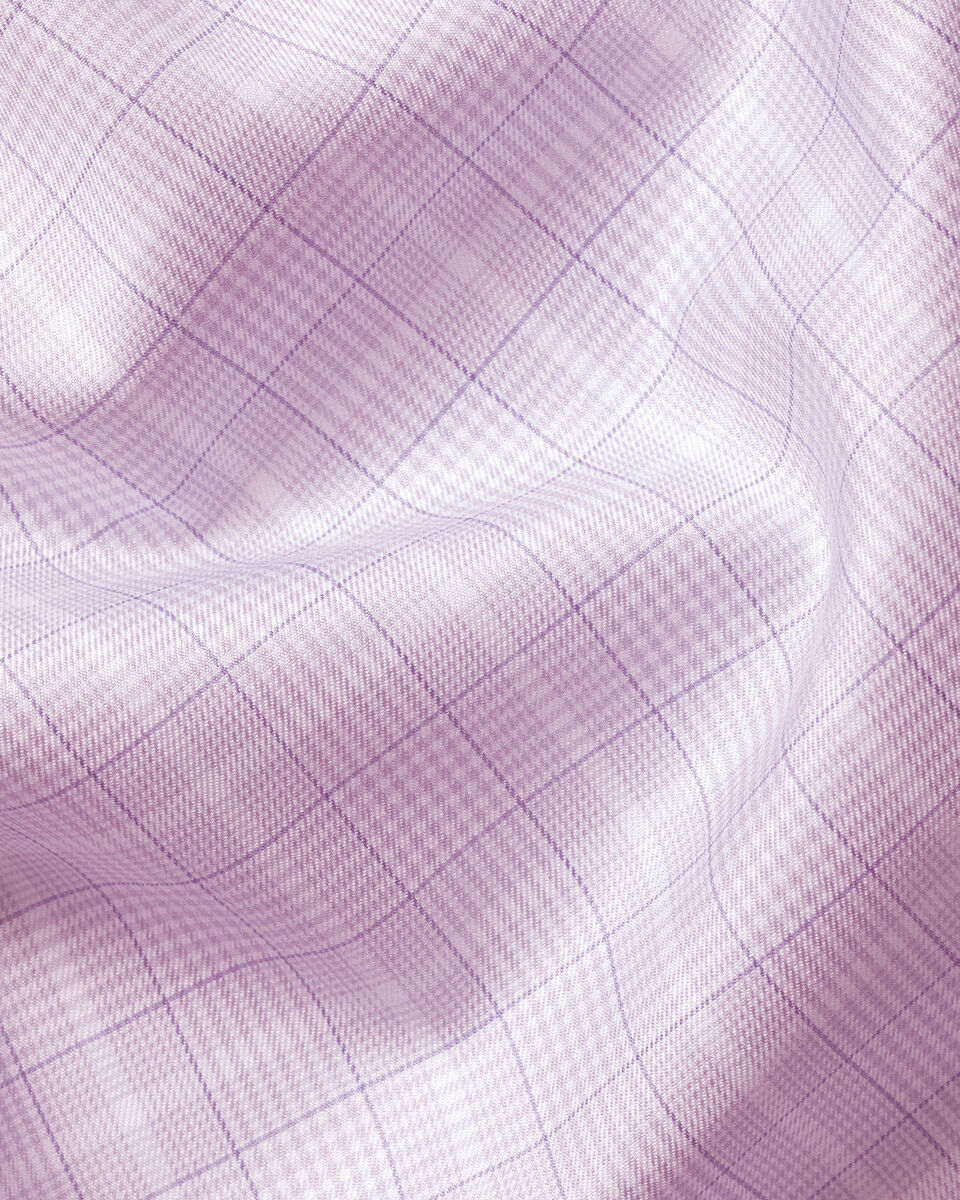 Luxury Prince of Wales Check Shirt - Lavender | Charles Tyrwhitt