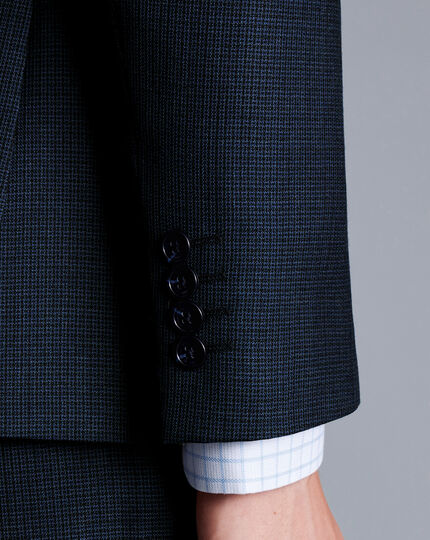 Micro Check Suit - Ink Blue