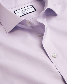 Cutaway Collar Non-Iron Twill Shirt  - Lilac Purple