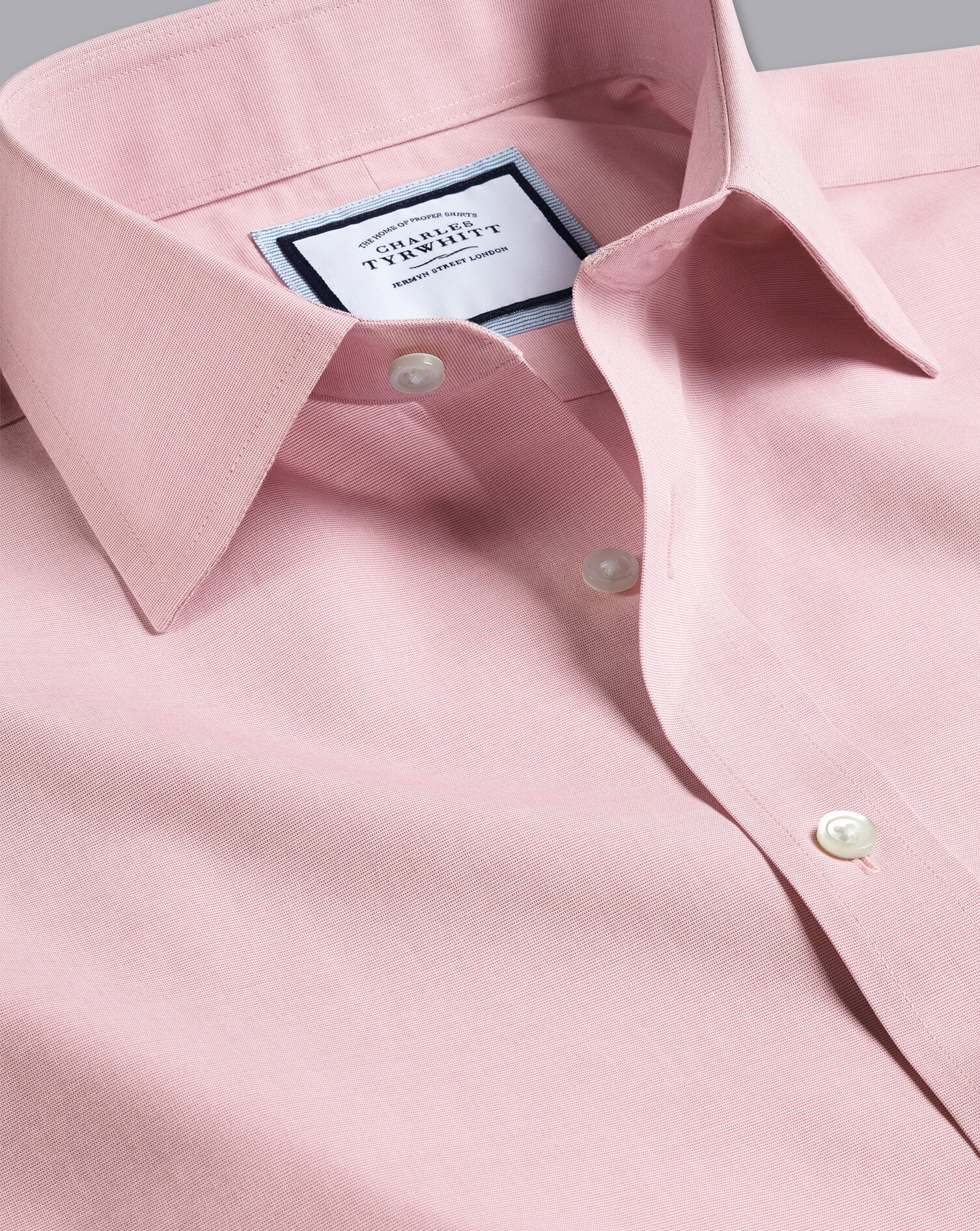 Non-Iron Poplin Shirt - Salmon Pink 