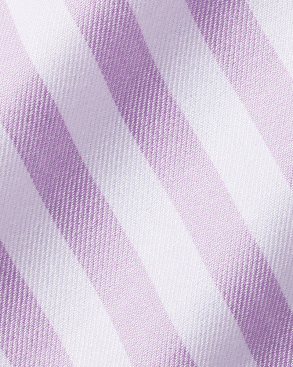 Cutaway Collar Non-Iron Twill Wide Stripe Shirt - Lilac Purple ...